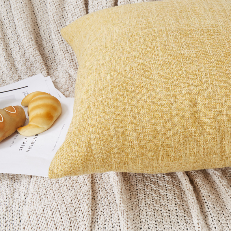 Amazon Home solid-color cotton and linen cushions and pillow covers, plain linen pillowcases without cores, simple Nordic pillowcases details Picture