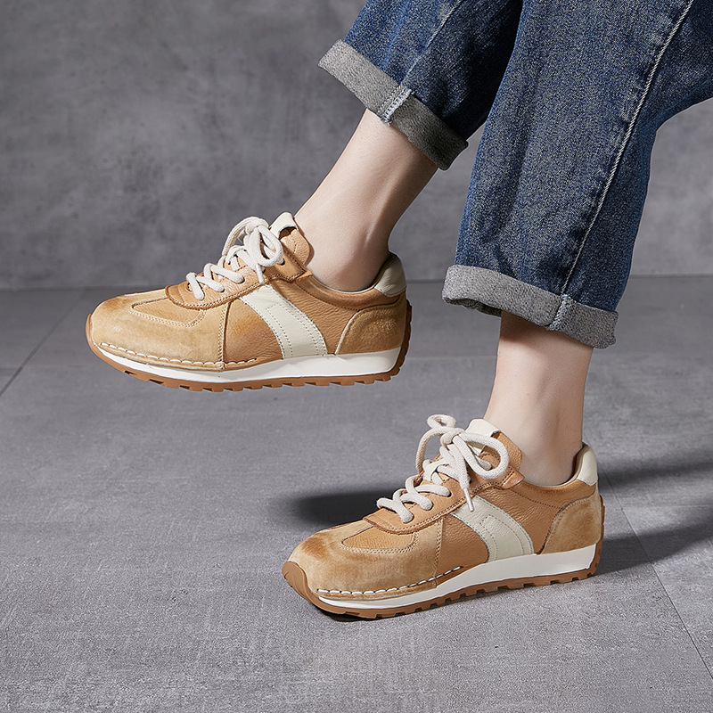 【 Grapefruit Forrest Gump Shoes 】 Classic retro casual sports shoes, genuine leather thick-soled height-increasing student sports training shoes Specification image