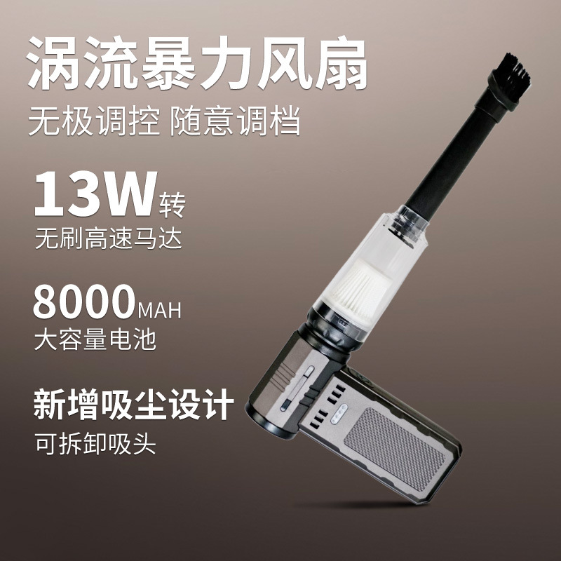 新款暴力涡轮风扇高速鼓风机吹尘器迷你露营户外手持风扇高速现货产品图