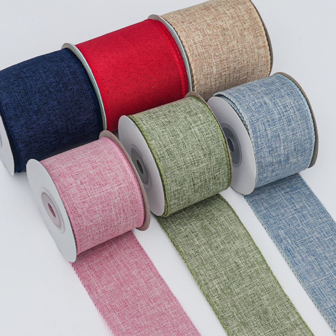 Colorful gradient scallion powder yarn woven tape roll woven ribbed book edge tape strip decorative material details Picture