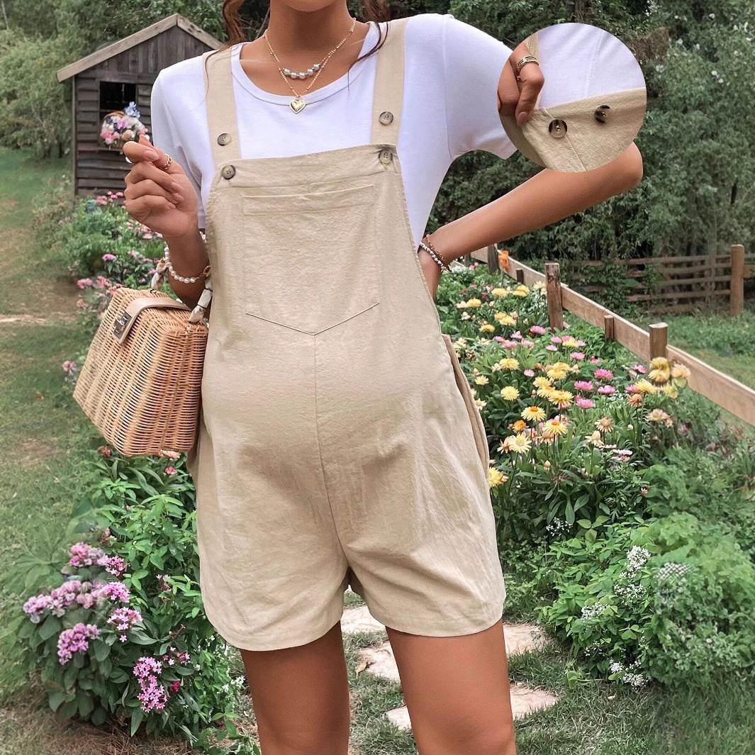 European and American export maternity wear for spring and summer, casual and breathable maternity pants, capri pants, adjustable waist straps, maternity shorts full figure