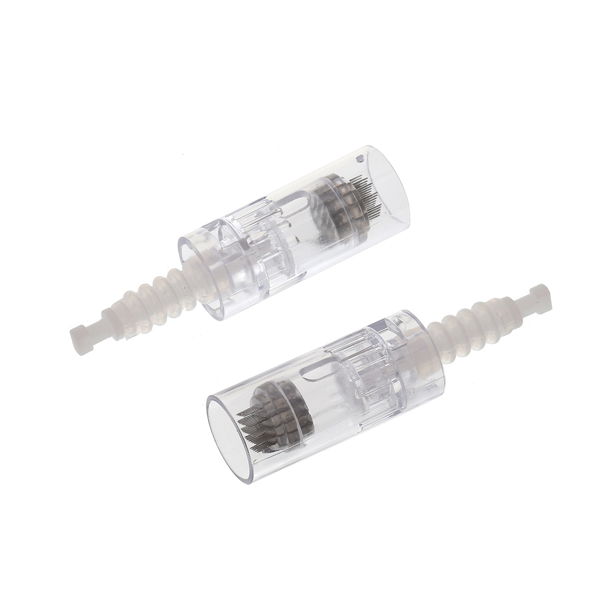 透明微针头圆晶纳米美容院中胚层水光导入皮弹簧卡扣微晶仪针头图