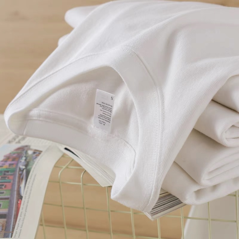 De alta calidad! 260g camiseta de algodón pesado blanco manga media manga corta hombre camiseta hombre mismo estilo media manga más logo Specification image
