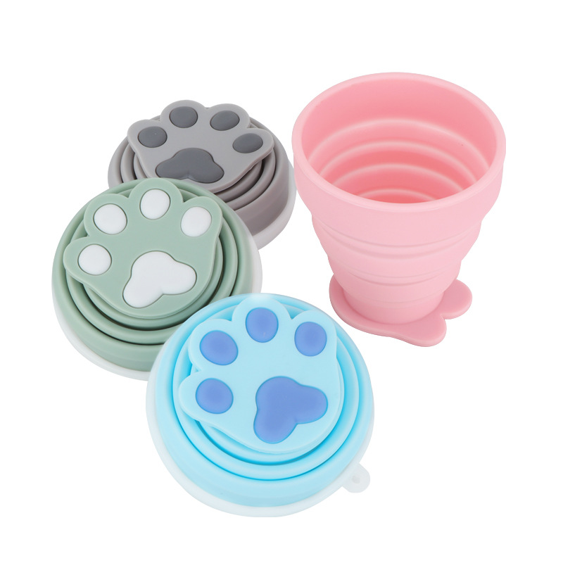 Mengzhao Silicone Folding Cup, portable outdoor travel cup with lid, 200ml details Picture