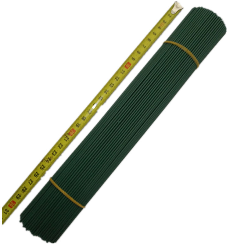 2号花杆30CM长胶包花杆丝网花仿真花纸花丝带玫瑰花花枝厂家批发