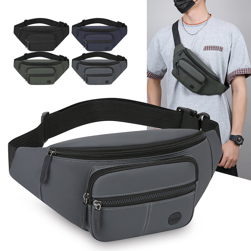 男士腰包便携工地干活手机包新款简约通勤单肩斜挎包百搭运动胸包