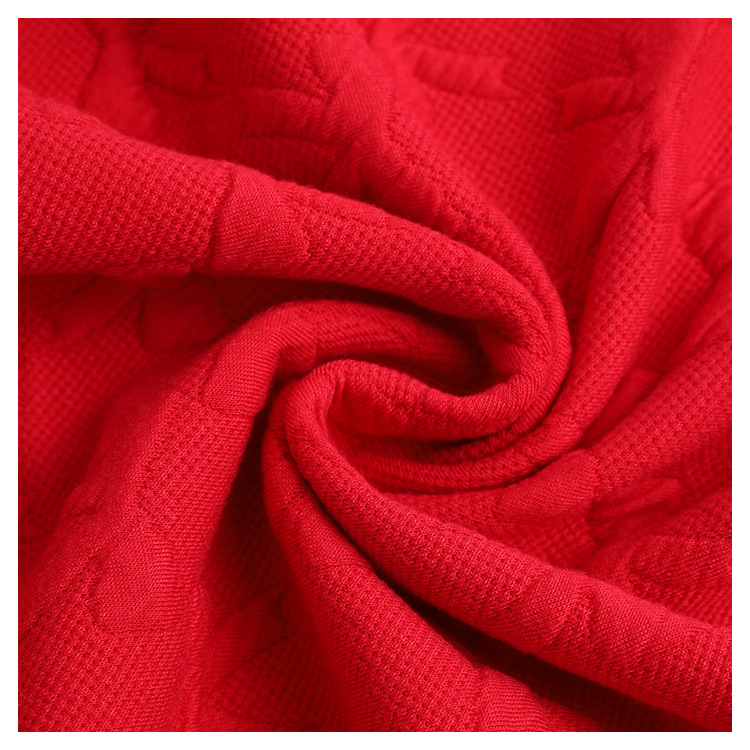 The manufacturer supplies tr fabric full polyester baby and children's stretch knitted jacquard air layer weft dyed cotton-like polyester yarn Application Scenario