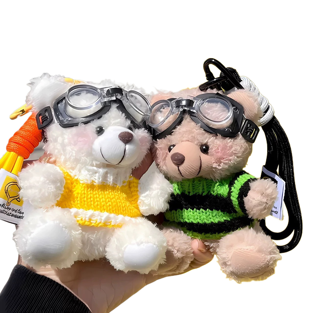 For large quantities, you can talk about popular pilot bear plush pendants, creative dolls, cute bear figurines, keychains, bags and decorations Specification image