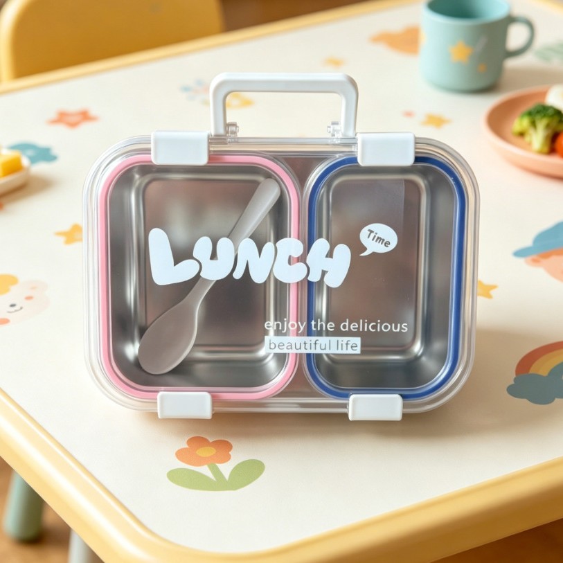 stainstell box's new best-selling cartoon plastic lunch box is food-grade and can be heated in the microwave. It's cute Specification image