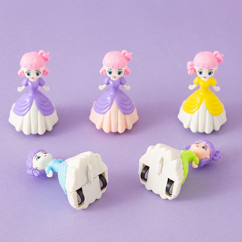 Little princess, Rebound car, girl's little toy, cartoon creative small gift, desktop ornament, cute children's toy prize Specification image