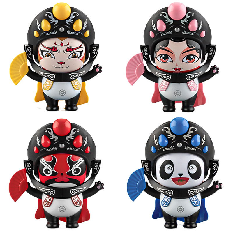 Creative and distinctive plush toys featuring national trend culture, panda face-changing dolls, Sichuan Opera facial makeup dolls, souvenirs Item Picture