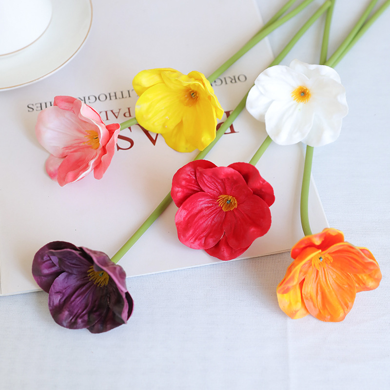 Cross-border simulation new PU mini artificial flower, artificial flower poppy home decoration model room flower arrangement Application Scenario