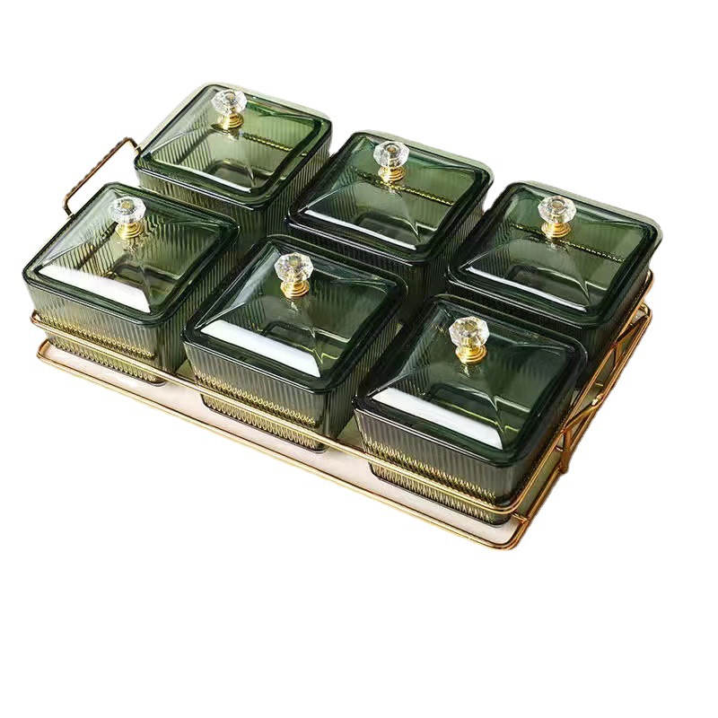 Light luxury snack plates, compartments and platters, home fruit plates, living room, bar, KTV, candy and snack plating, nuts and dried fruits Item Picture