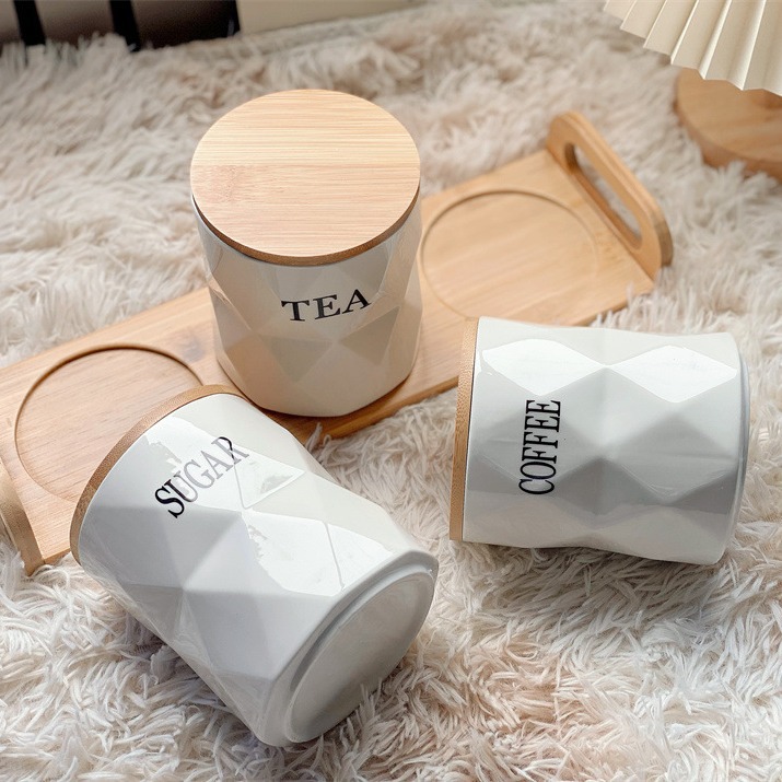 北欧陶瓷密封罐厨房用品防潮茶叶咖啡罐高颜值家用散装罐收纳