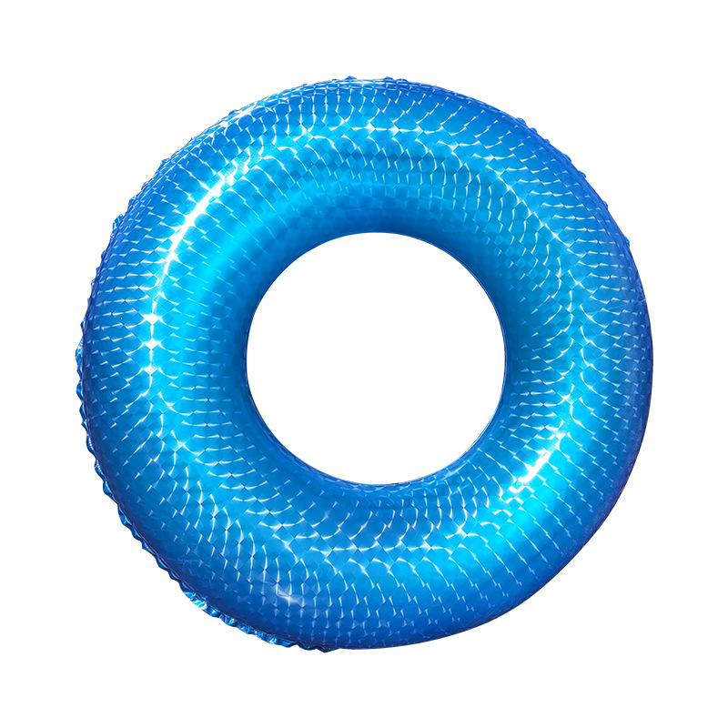 Wholesale of Hongyu thickened 4D pearlescent swimming rings, three-color neon life buoys, children's colorful 3D fluorescent swimming rings Item Picture