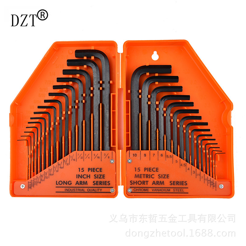Amazon AliExpress is selling a set of 30pc hex socket wrenches, both metric and imperial flat-head L-shaped hex socket wrenches full figure