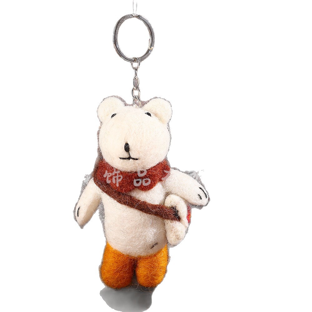 Nepalese wool felt three-dimensional figurine, little sheep animal, light luxury and high-end feel, pure handcrafted wool felt bag pendant Item Picture