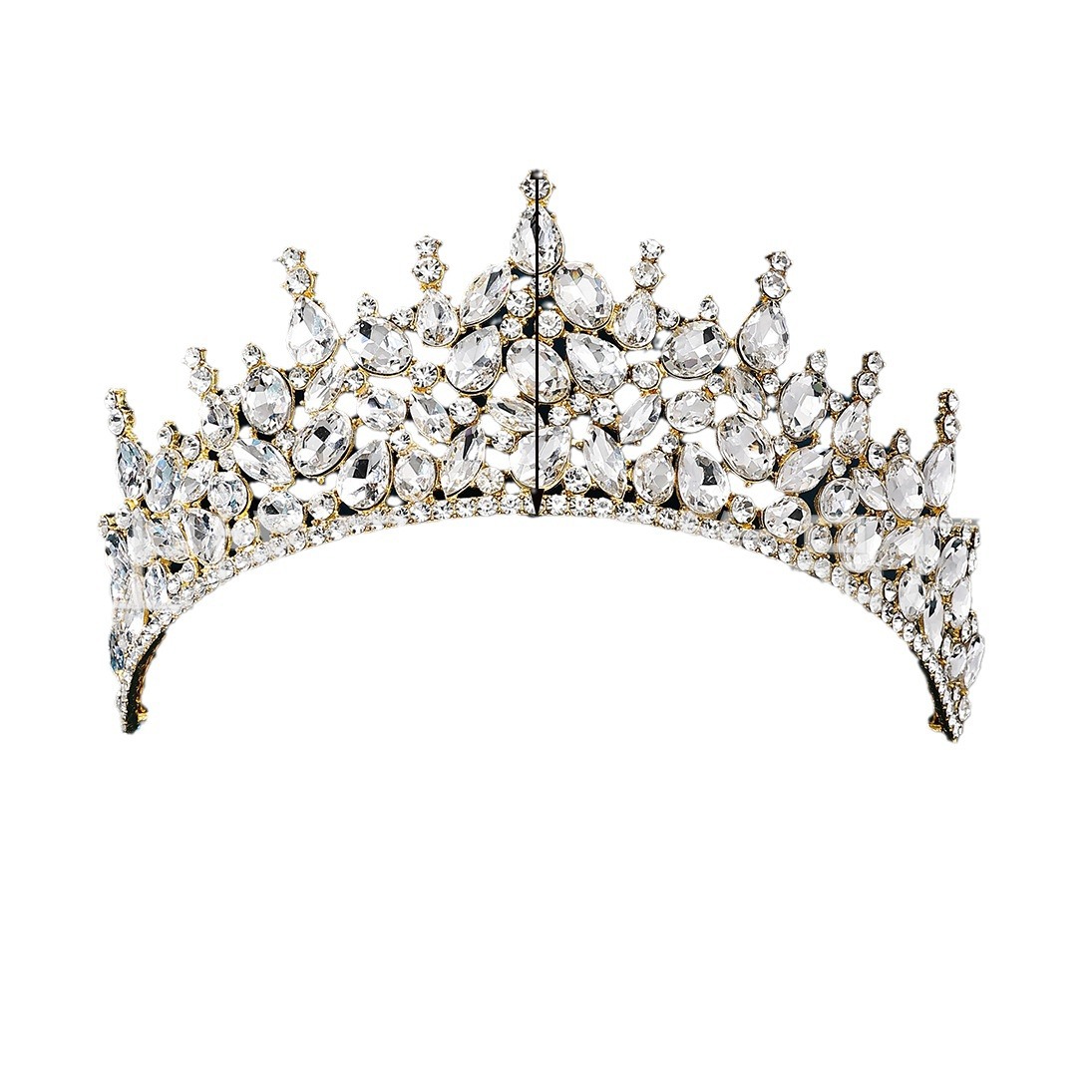 New silver diamond princess headwear, luxurious wedding dress, beauty pageant, super glittering crystal golden eagle goddess hair accessory, hair crown Application Scenario