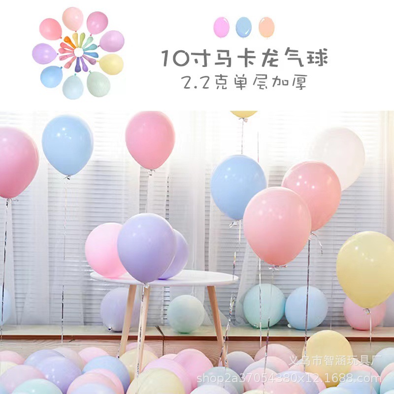 2.2G 10-inch macaron balloons wholesale, round thickened latex wedding party supplies, Macaron color series