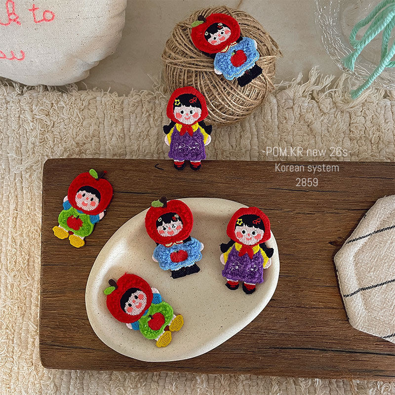 新款韩版卡通可爱女孩发夹手作侧边碎发刘海夹掰掰夹苹果甜美发饰