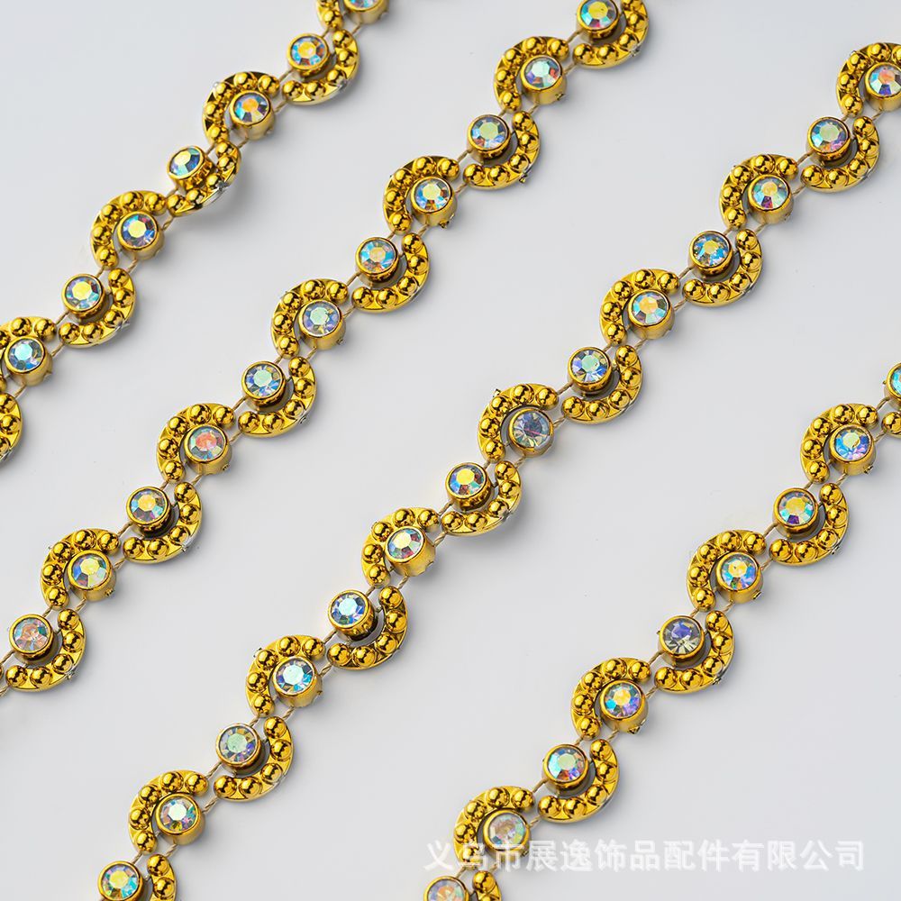 新款亮钻饰品服饰装饰配件辅助料diy手缝民族服饰配件钻链