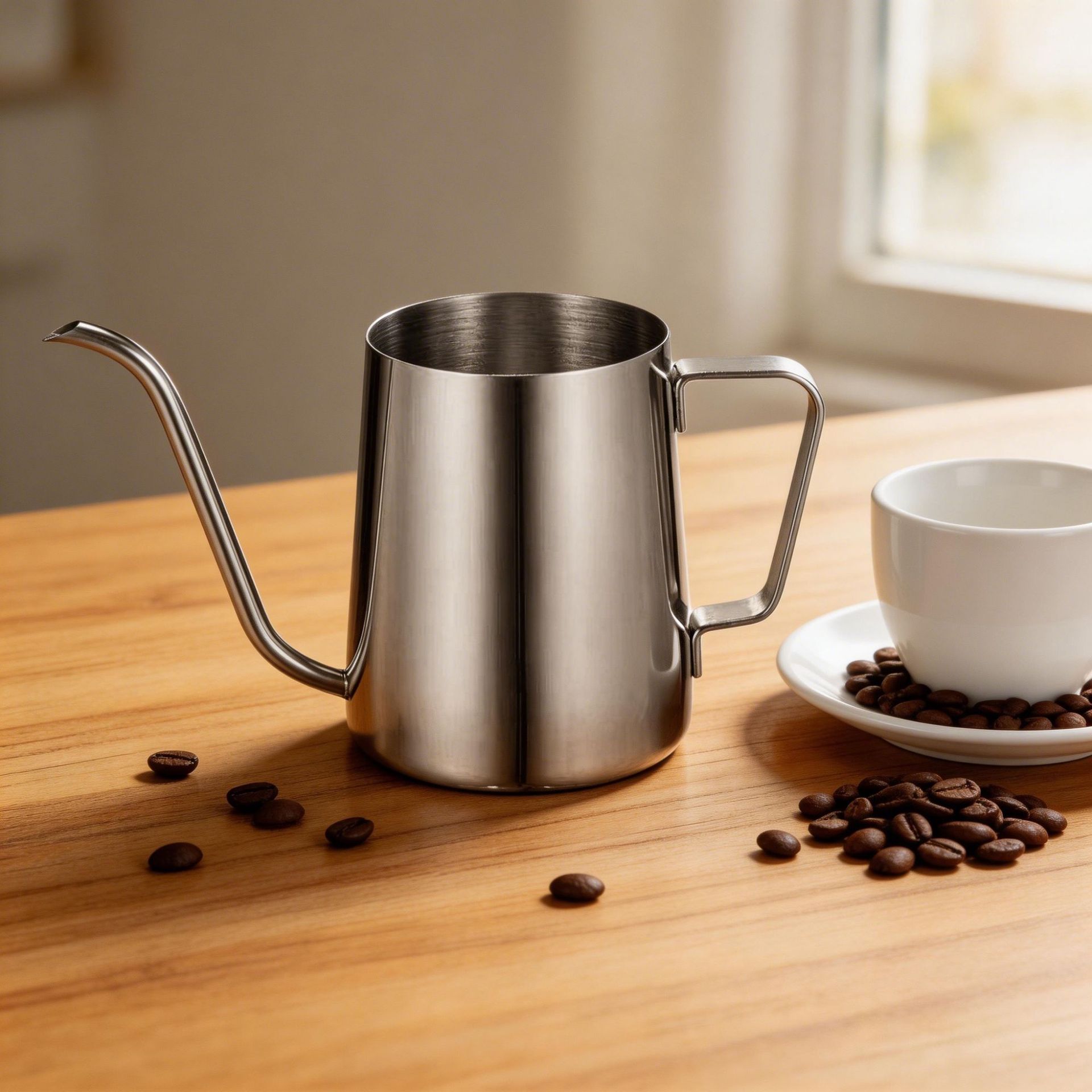 304 coffee pot, stainless steel hanging handle pot, hand-brewed pot, hand-brewed cup, narrow-mouthed pot, drip and long-spouted pot coffee utensils Item Picture