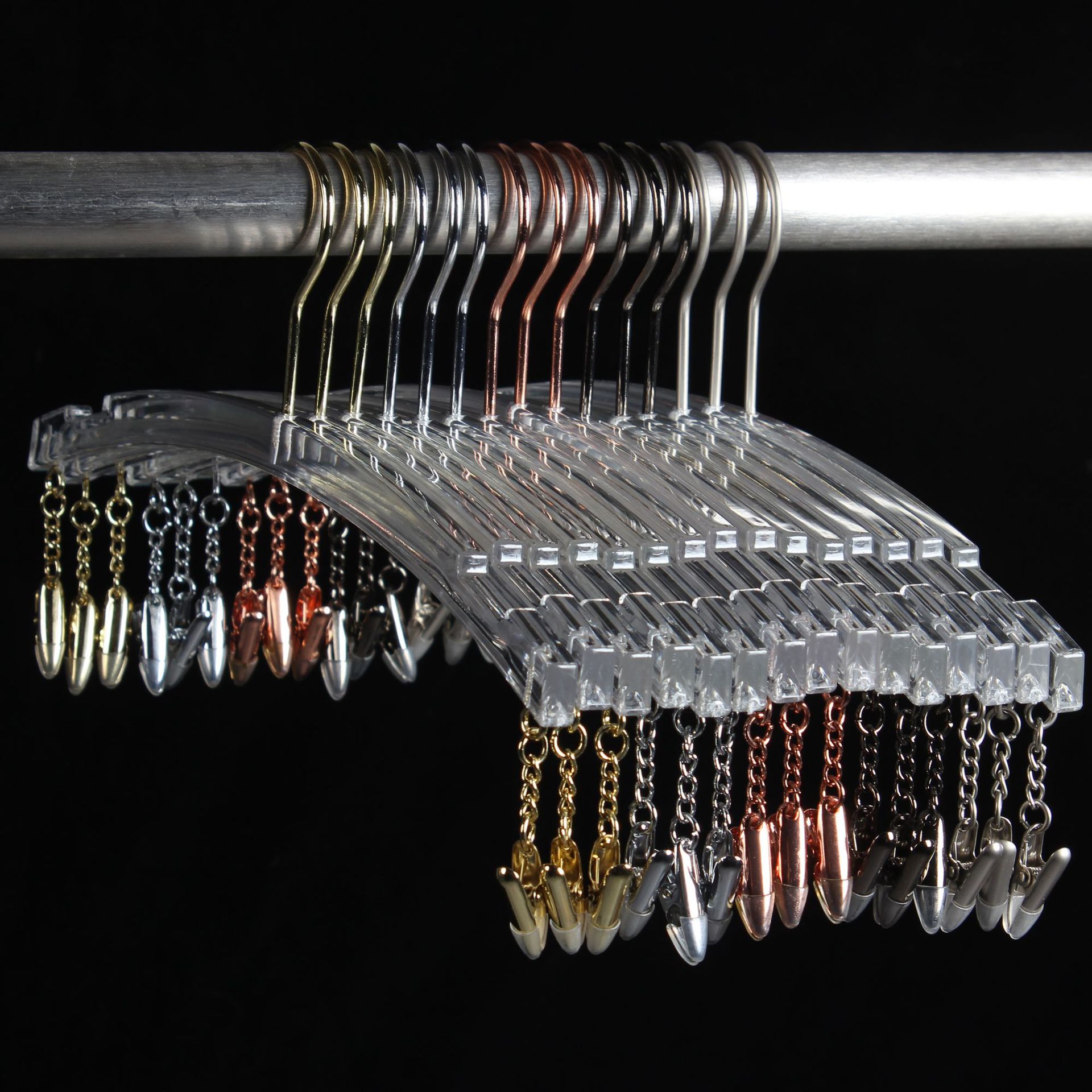 仿亚克力透明水晶内衣架高端无痕轻奢精品内衣店塑料文胸内裤夹