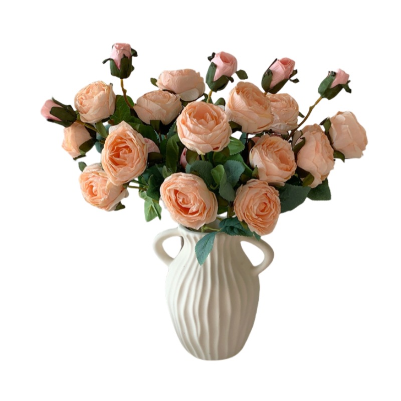 仿真花DIY发饰配件/仿真花/5朵塑膠花/假花/假花批发白底实物图