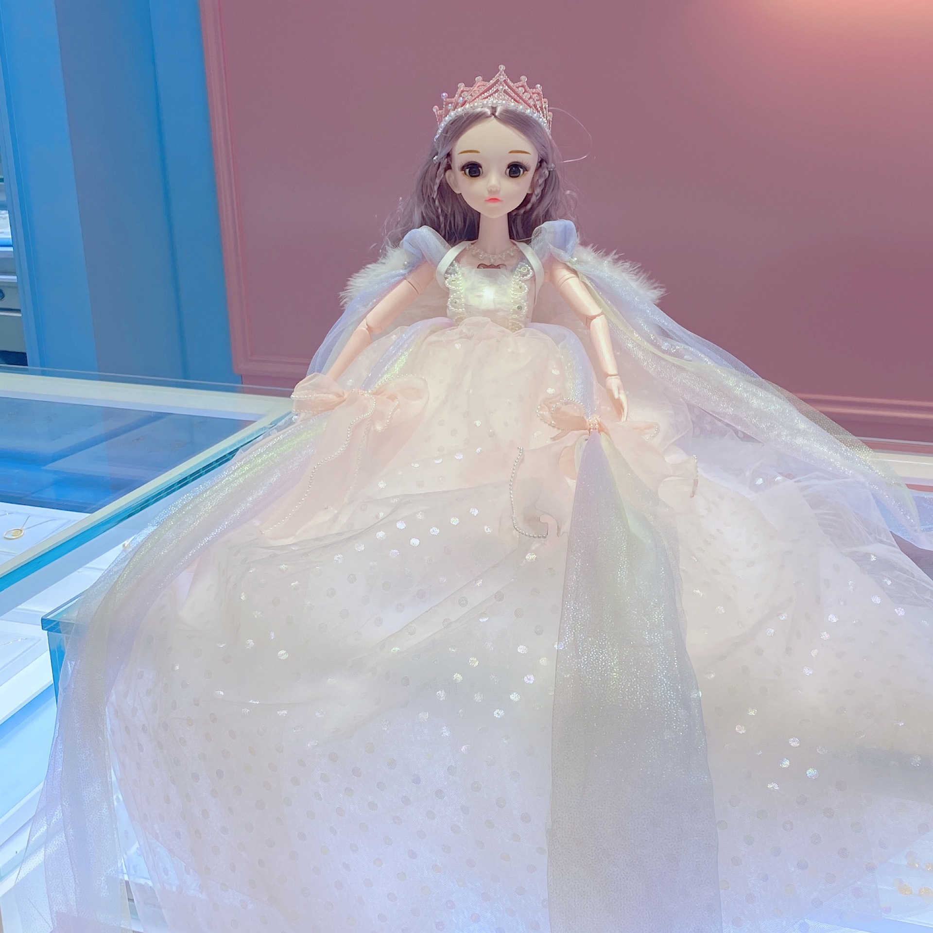 60CM白雪公主芭巴比娃娃会唱歌眨眼洋娃娃美人鱼娃娃