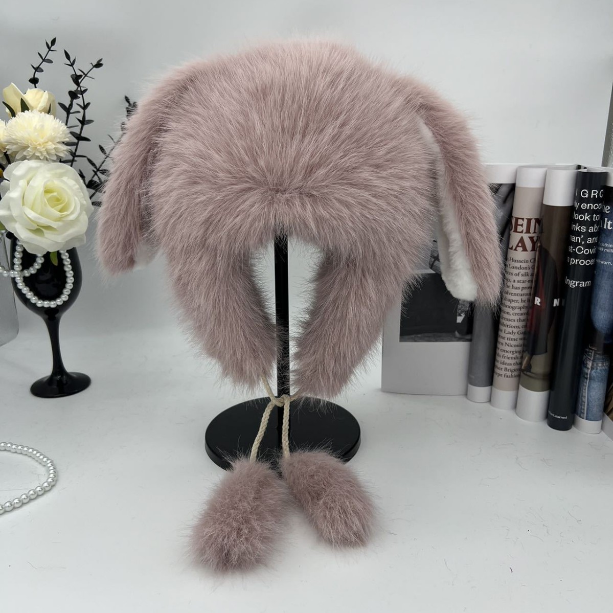 Little bear fur hat for women to make the face look smaller in autumn and winter, thickened warm ear-protecting hat, cute fox fur imitation Lei Feng hat Item Picture