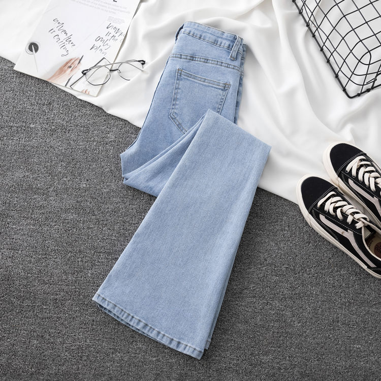 Micro flared jeans, versatile women's wear, Spring/Summer 2024 new style slimming high-waisted stretch hoof pants, floor-length trousers Specification image