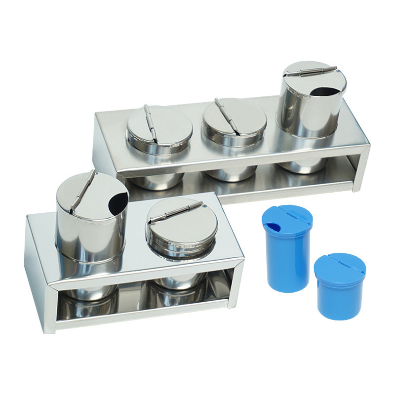 304 stainless steel alcohol bottle rack, two or three-hole disinfection bottle rack, iodophor bottle glass bottle rack, seasoning jar rack Application Scenario