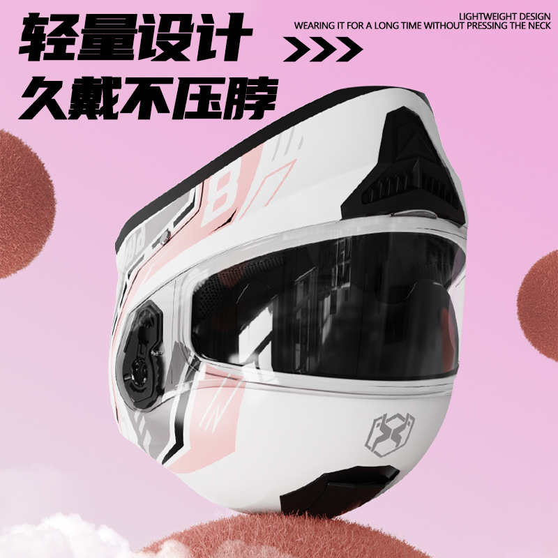 外贸专供摩托车头盔男士防雾保暖冬季机车电动车机车女全覆式全盔产品图