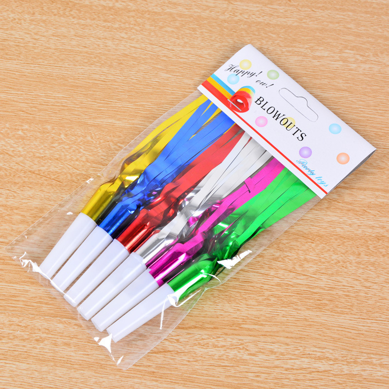 6 sets of colorful tassel blowing dragon children's toys, whistles, festival party supplies, cheering props, rain thread blowing dragon Application Scenario