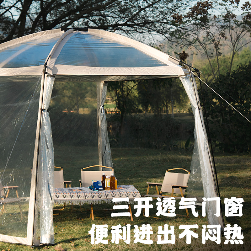 Outdoor sunroom, hexagonal starry sky tent, transparent campsite, bubble house campsite, winter heating, swimming pool tent, camping