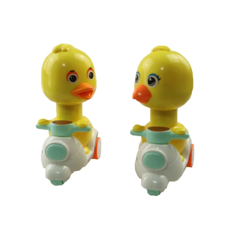 Press-type little yellow duck, Huili boy, baby, child, motorcycle toy car, Douyin, the same style, small car for children Item Picture
