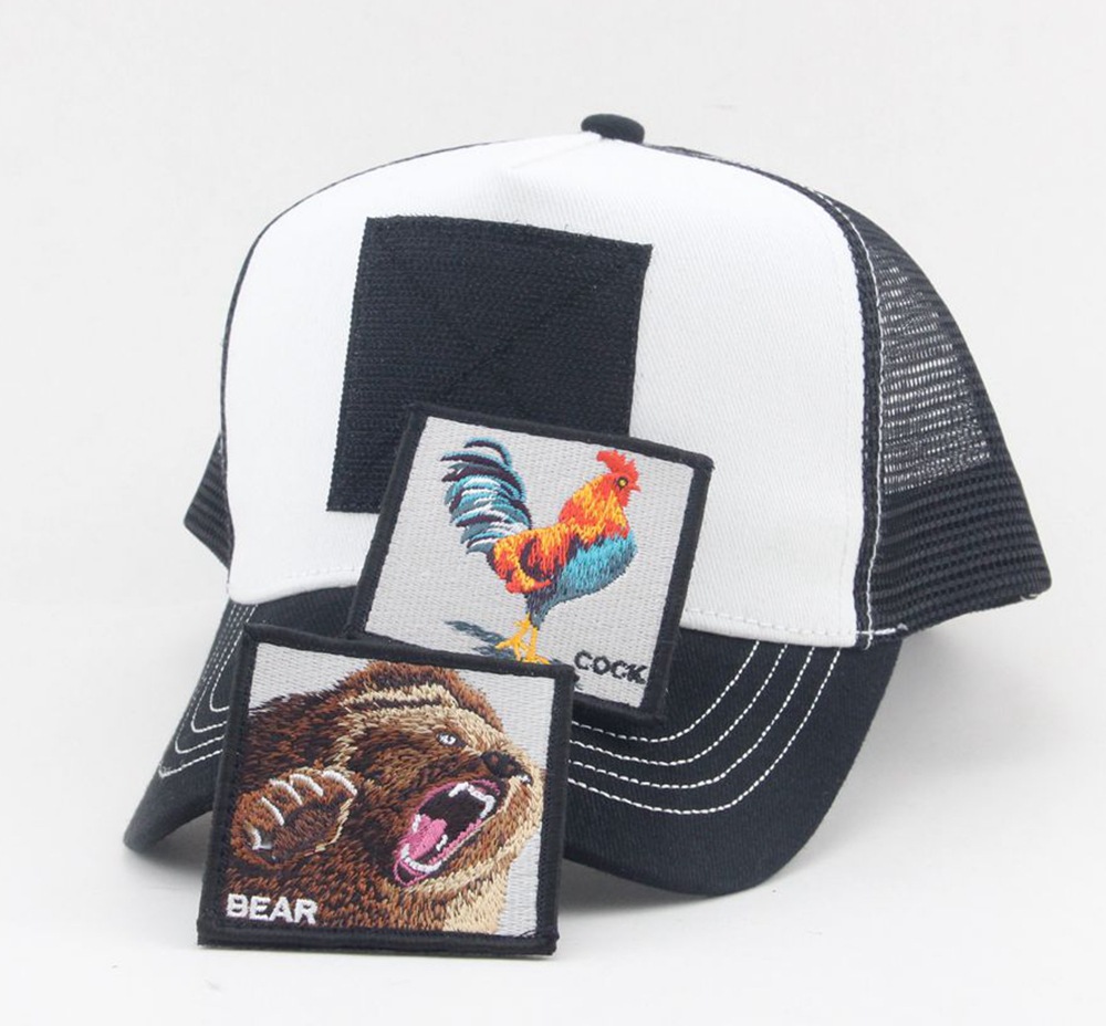 It can be pasted and replaced with various animal embroidery stamps, cross-border bestsellers, double-row buckle net caps, truck caps, and truck driver caps