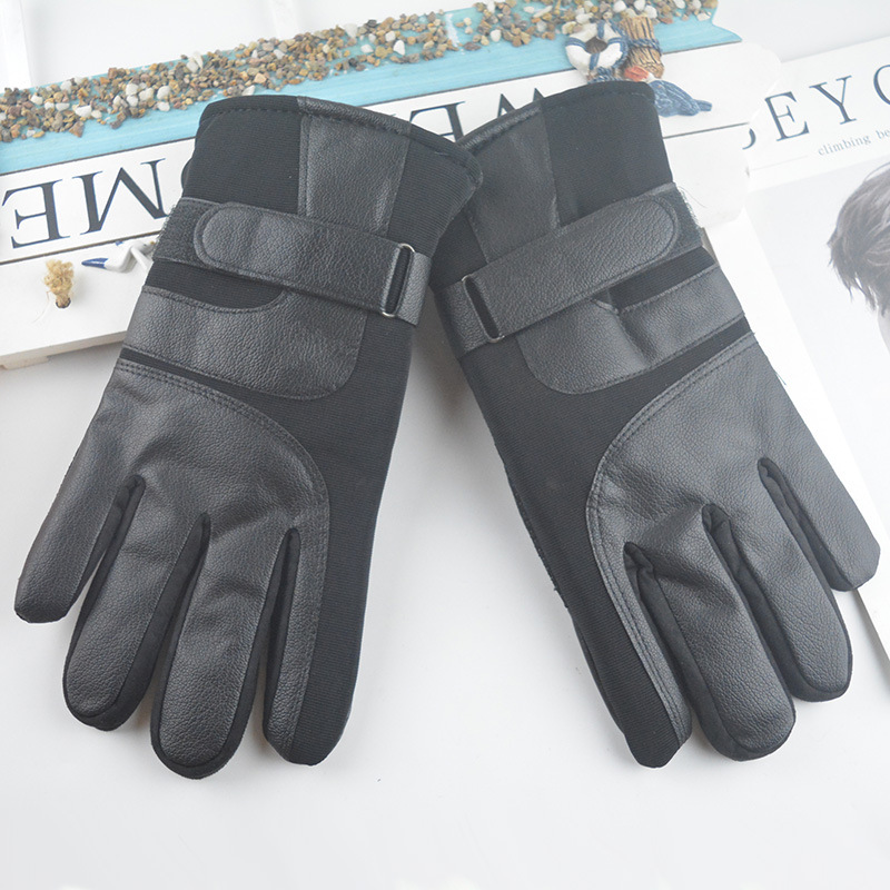 户外保暖冬季男士新款加绒手套摩托车自行车骑行防风手套厂家直供产品图