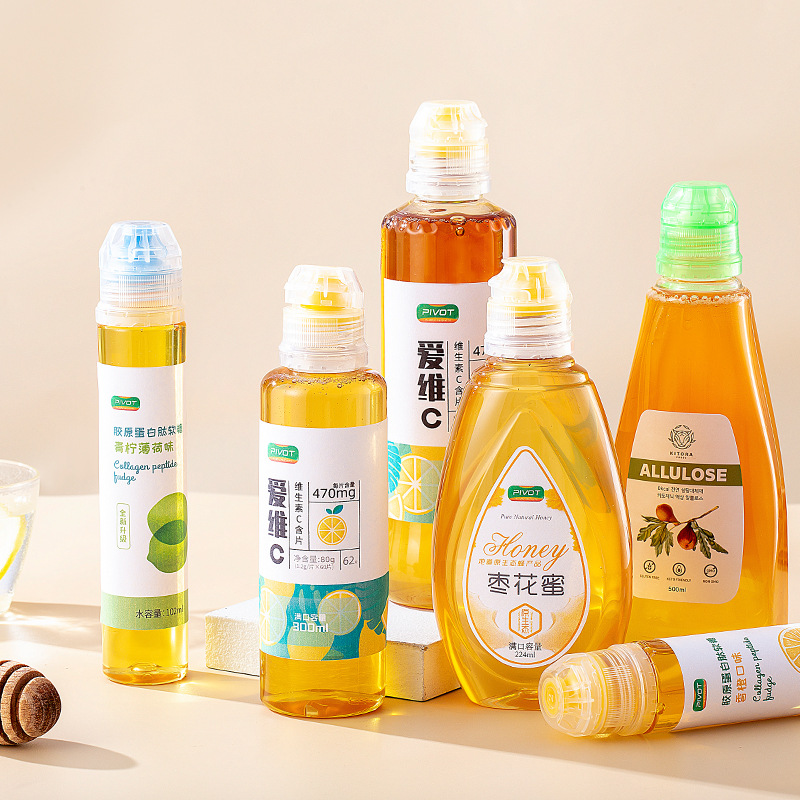 塑料瓶蜂蜜瓶多种款式挤压式硅胶阀盖密封口食品级材质厂家直供