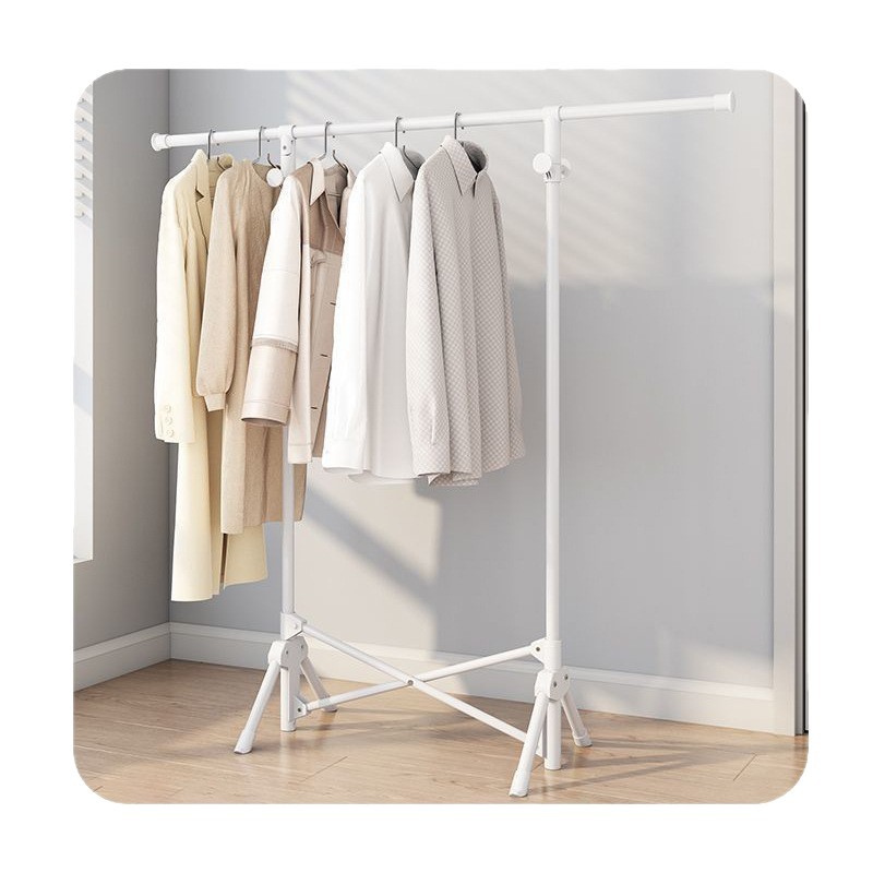 Folding clothes drying rack, balcony household hanging rack, indoor simple single-pole clothes drying rack, floor-standing folding drying rack Item Picture