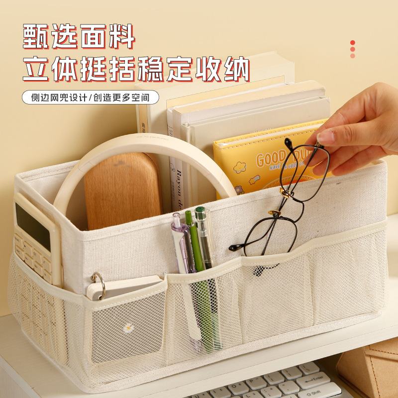 收纳箱/百纳箱棉麻/带轮整理箱/收纳/露营收纳箱细节图