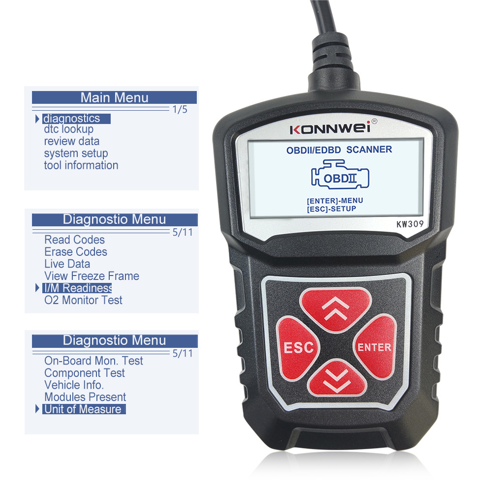 OEM customized logo KW309, V309, MS309 car fault code reading card scanner, driving computer Application Scenario