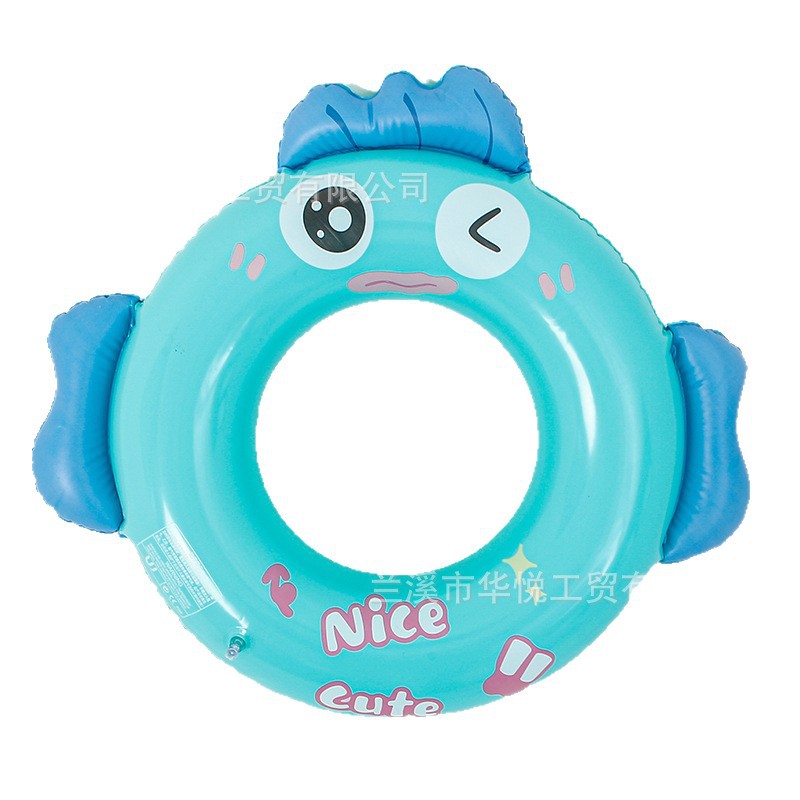 Wholesale of cartoon ugly fish swimming rings, thickened eco-friendly PVC printed underarm rings for children, and three-dimensional animal swimming rings Item Picture