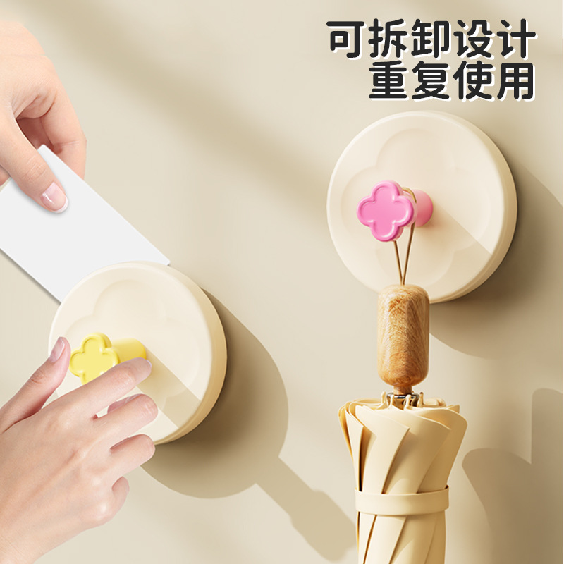 Suction cup hook, no need for drilling, strong load-bearing, sticky hook, vacuum, traceless, bathroom storage door, rear coat hook, wall-mounted bathroom Application Scenario