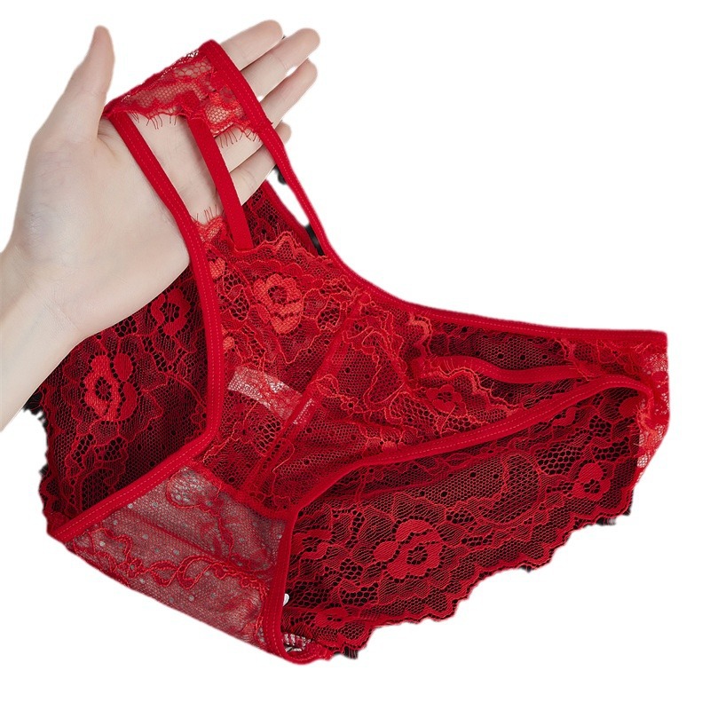 Best-selling women's lace-trimmed underwear with sexy bow, graphene antibacterial crotch, cutout, high elasticity and low waist, 7607# Item Picture