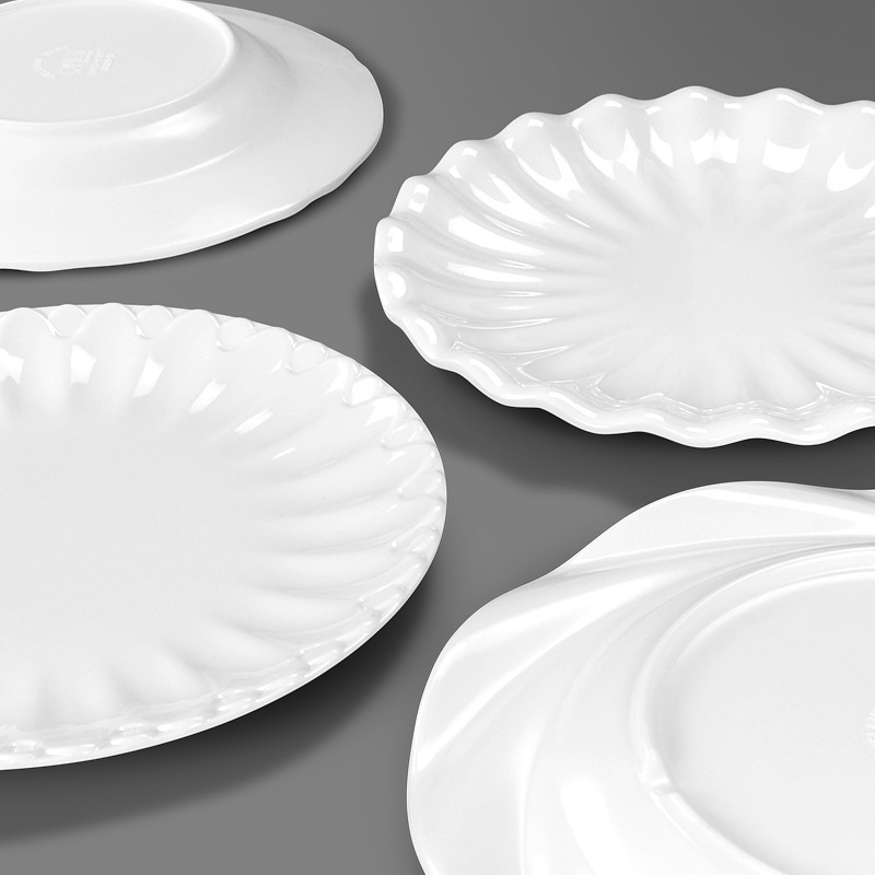 A5密胺白色仿瓷餐具烧烤火锅菜盘凉菜盘特色饭店餐厅商用异形盘子详情图3