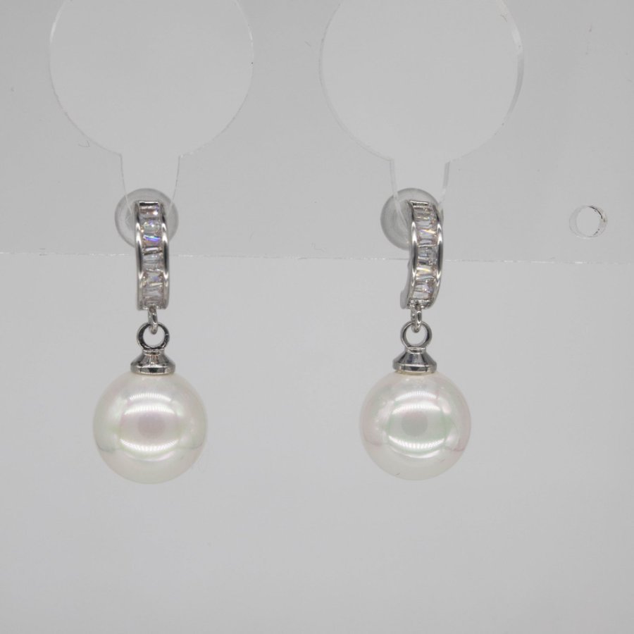 New copper-plated real gold S925 silver needle zircon pearl earrings, women's best-selling high-end stud earrings and earrings wholesale details Picture