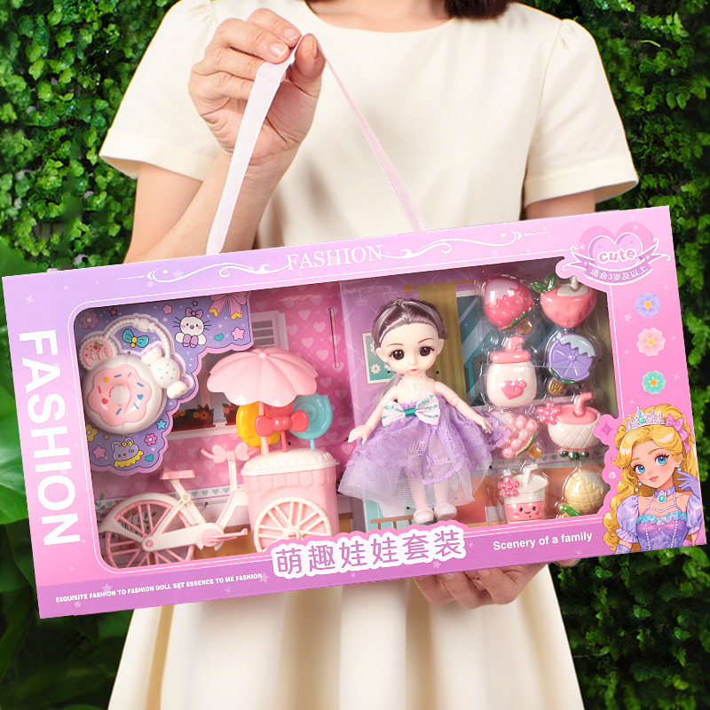 Boxed doll toy girl set, little girl toy gift box set, Princess Barbie dress-up doll Specification image