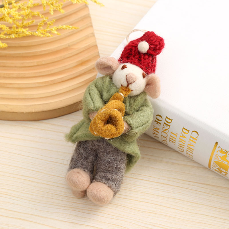 "Happy Mouse Series wool felt decoration creative and healing bag pendant cute pendant manufacturer wholesale. details Picture