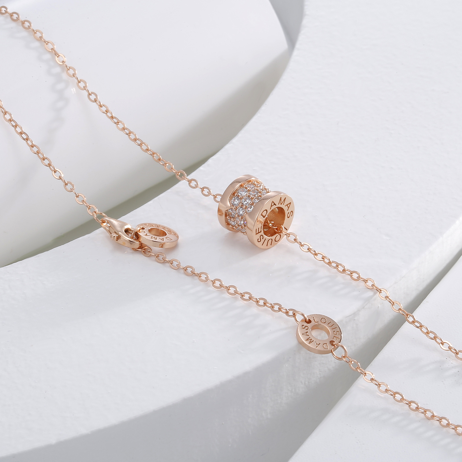 S925 Silver Waist Full Diamond necklace, rose gold letter pendant for women, high-end starry sky collarbone chain accessory Specification drawing
